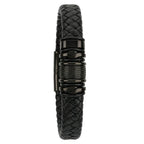 Pulsera negra trenzada para hombre, vista de lado
