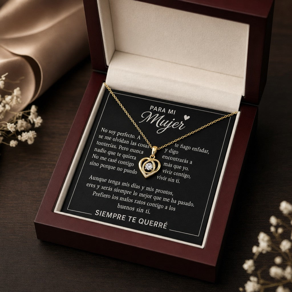 Collar de corazón para mi mujer — Te querré siempre