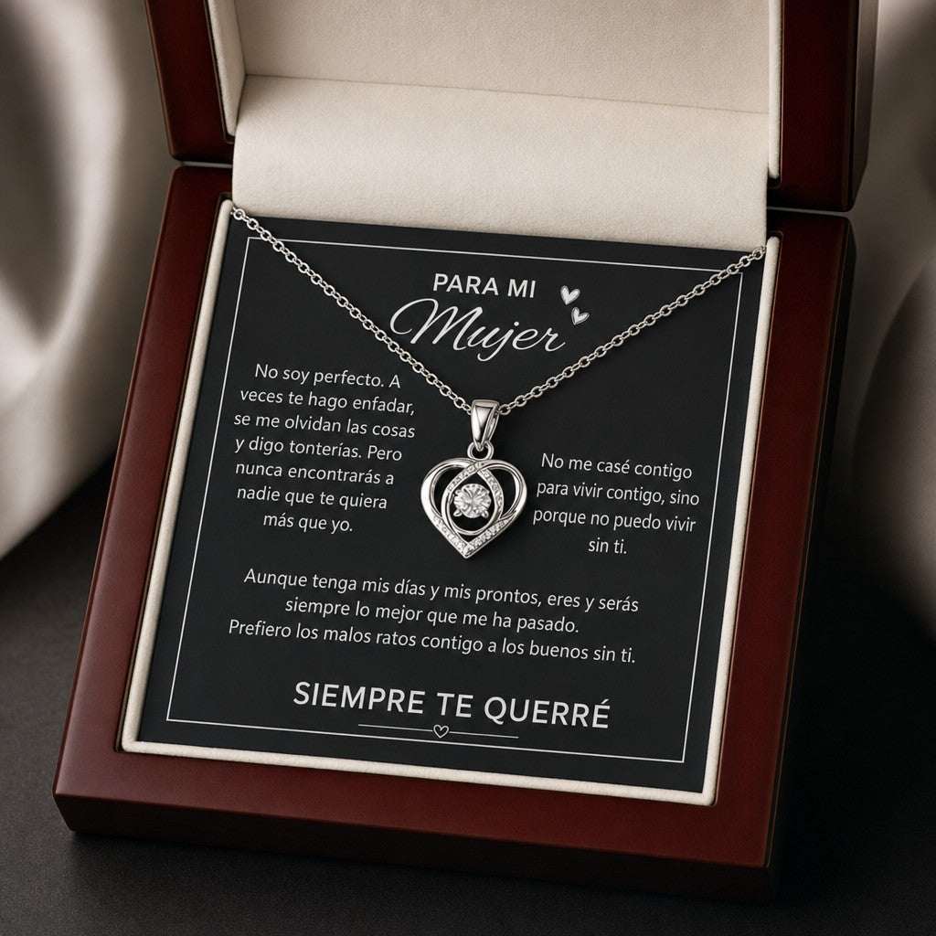 Collar de corazón para mi mujer — Te querré siempre