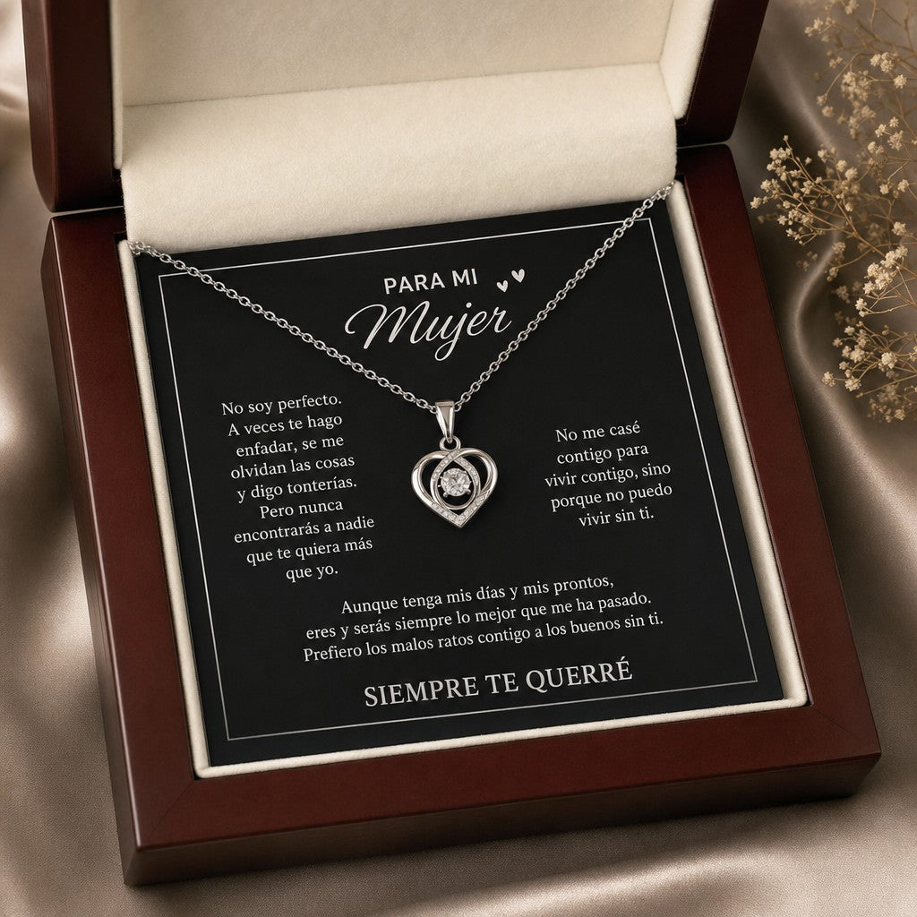 Collar de corazón para mi mujer — Te querré siempre