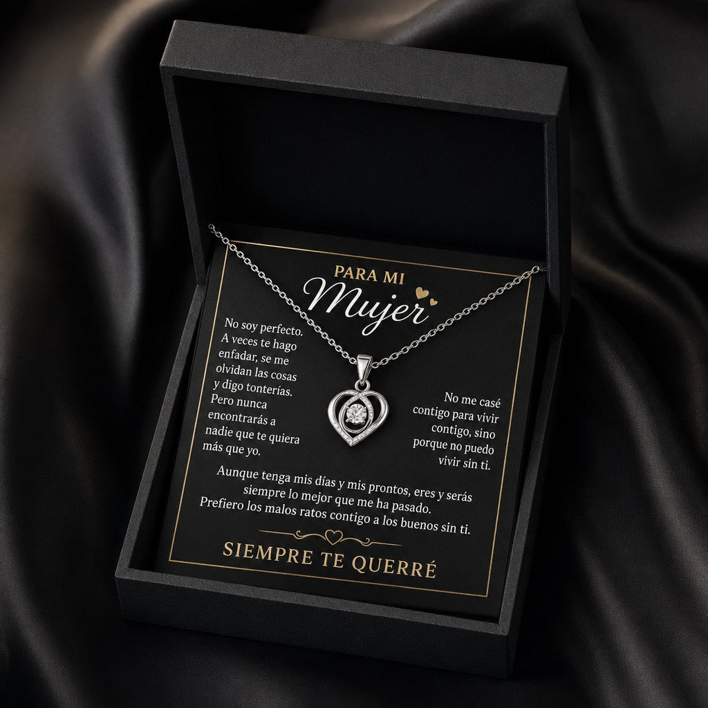 Collar de corazón para mi mujer — Te querré siempre