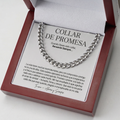 Collar de promesa en plata de ley, acabado en plata