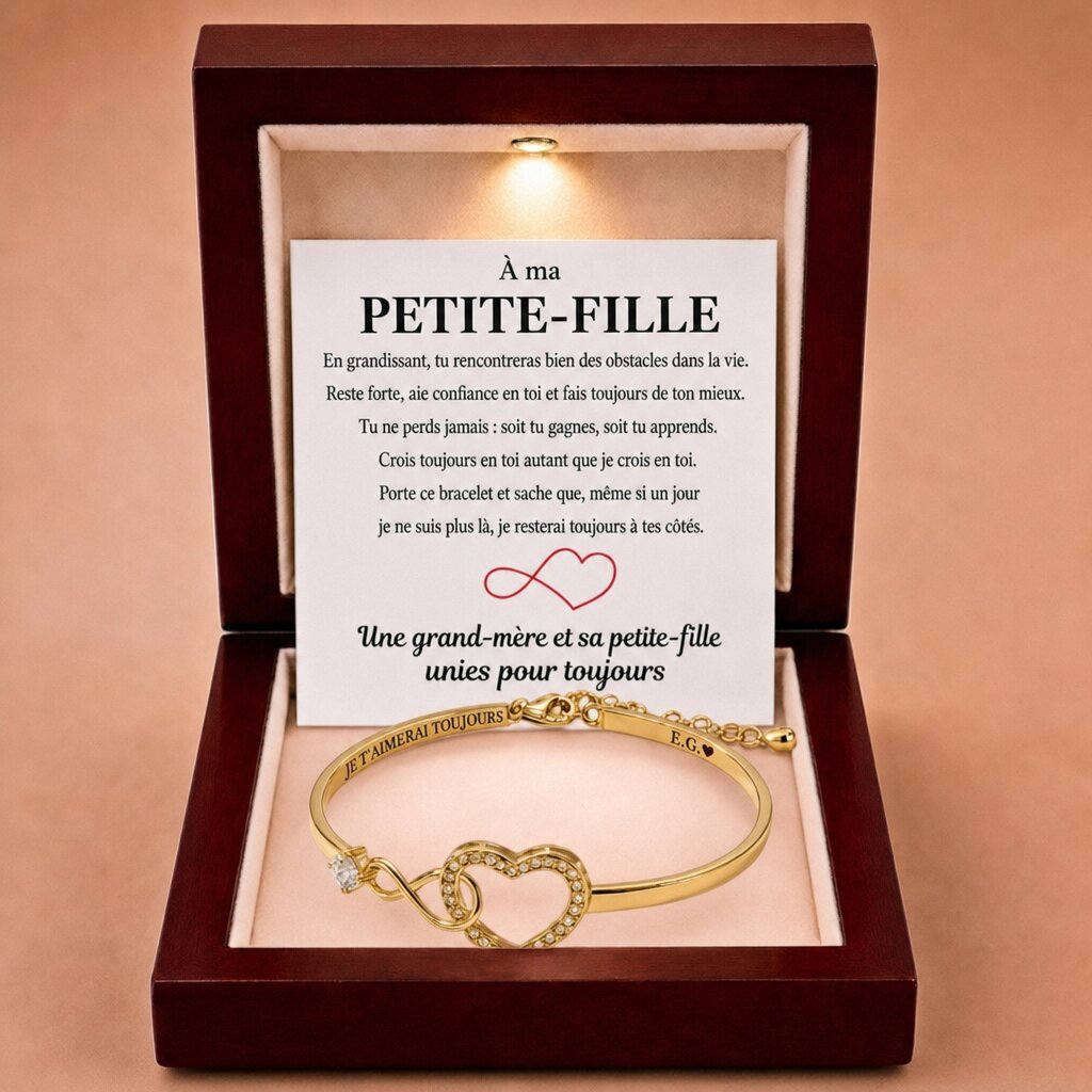 Pulsera de infinito y corazón grabada para tu nieta