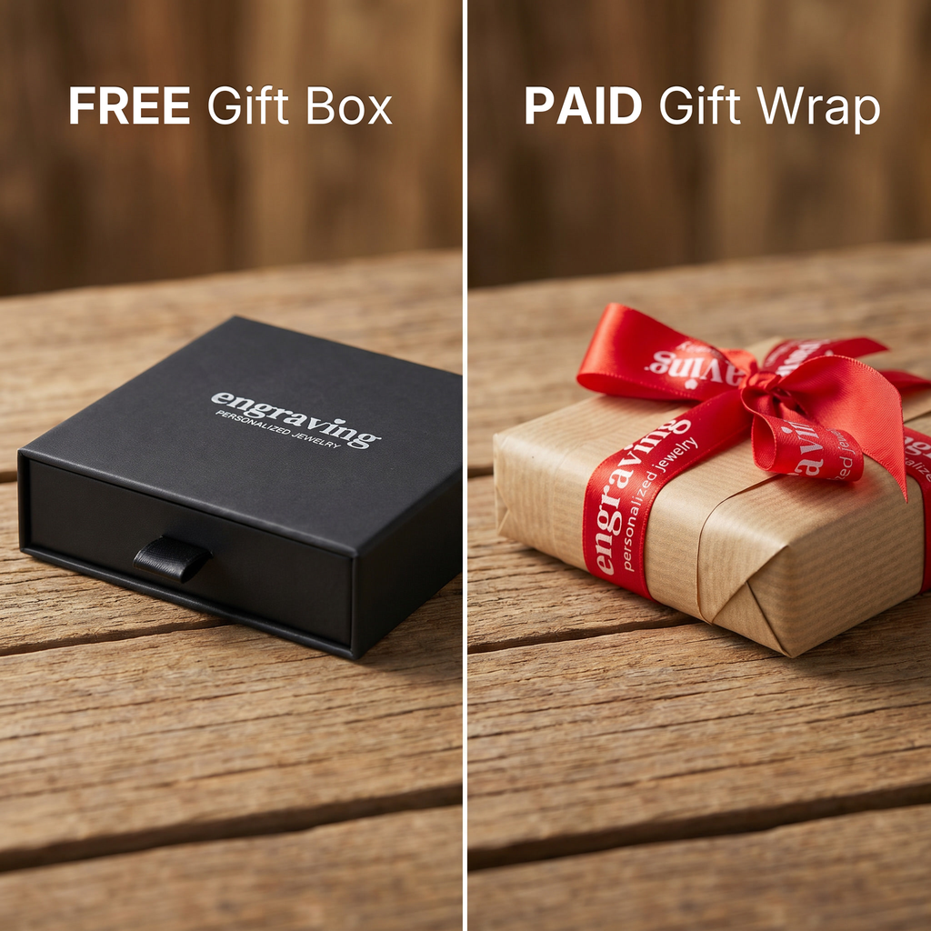 Caja de la pulsera y opción de envoltorio de regalo