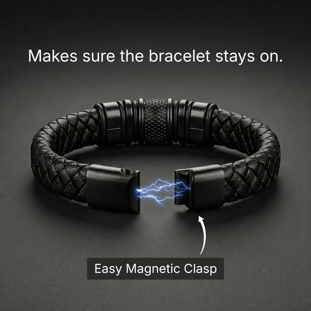 Cierre magnético de la pulsera negra para hombre