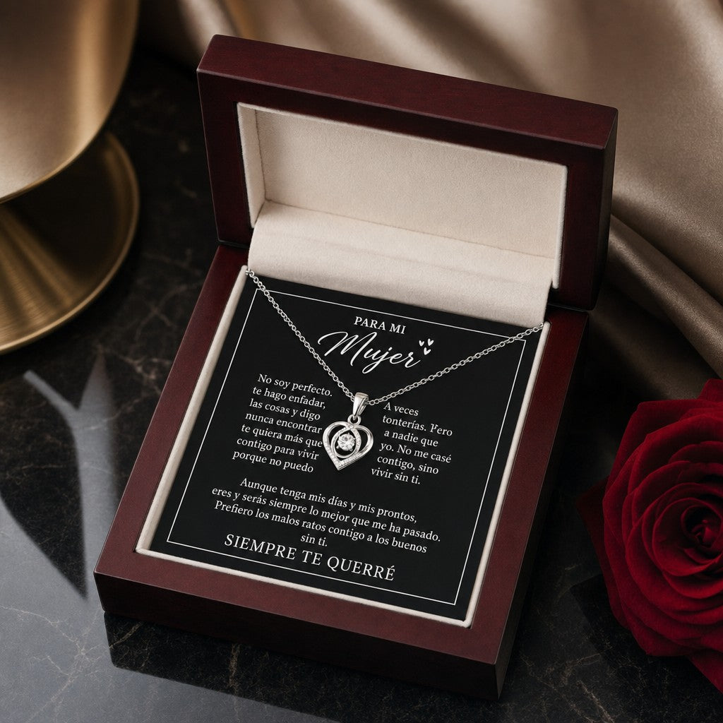 Collar de corazón para mi mujer — Te querré siempre
