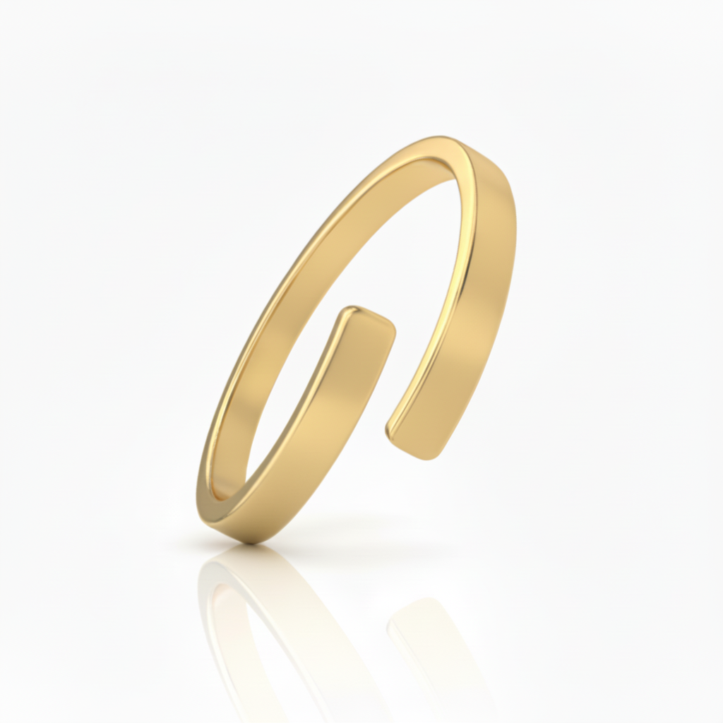 Anillo abierto ajustable dorado sin personalizar