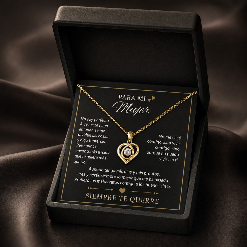 Collar de corazón para mi mujer — Te querré siempre