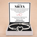 Pulsera de infinito y corazón grabada para tu nieta